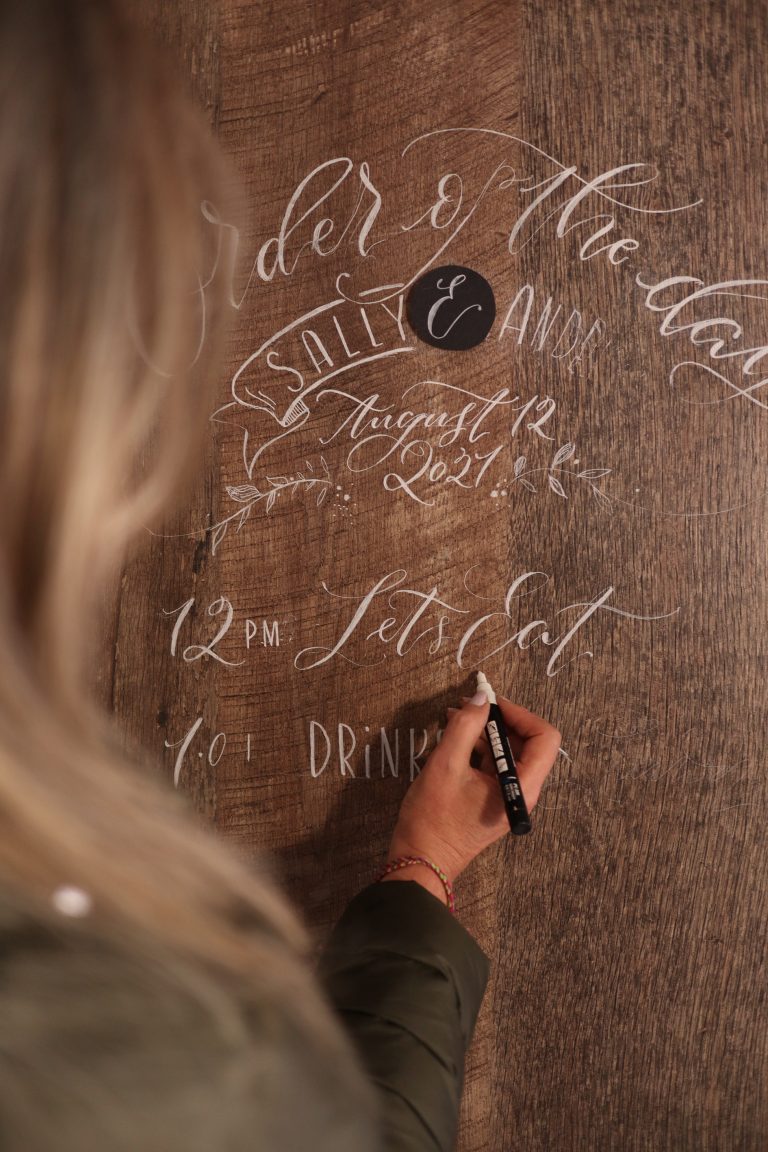 Handlettered Wedding Chalkboard 