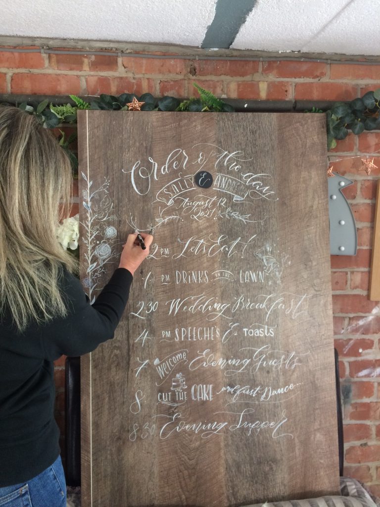 Handlettered Wedding Chalkboard 