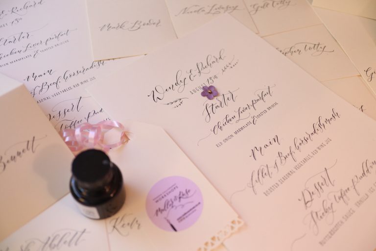 Handlettered Wedding Menu 