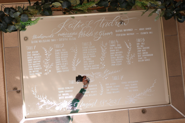 Handlettered Wedding Mirror 