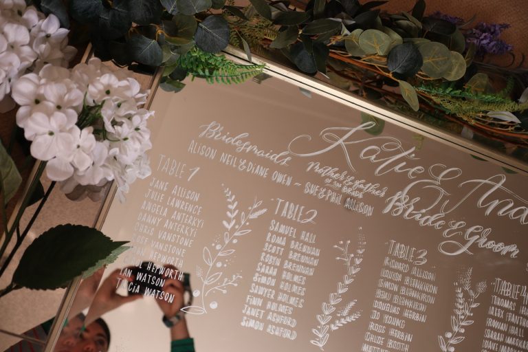 Handlettered Wedding Mirror 