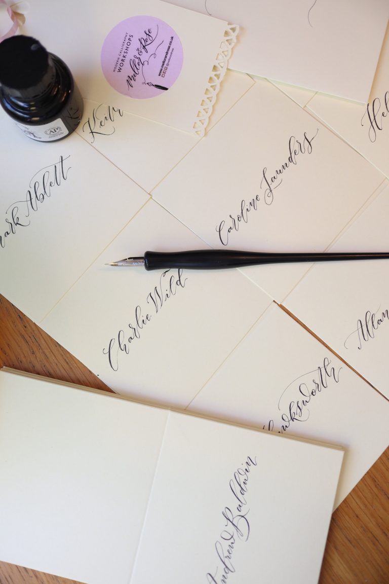 Handlettered Wedding Place Cards 