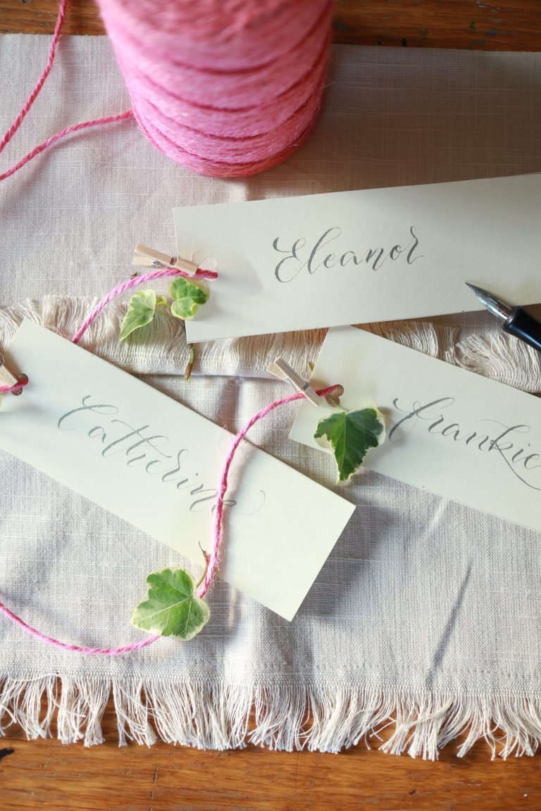 Handlettered Wedding Place Cards 