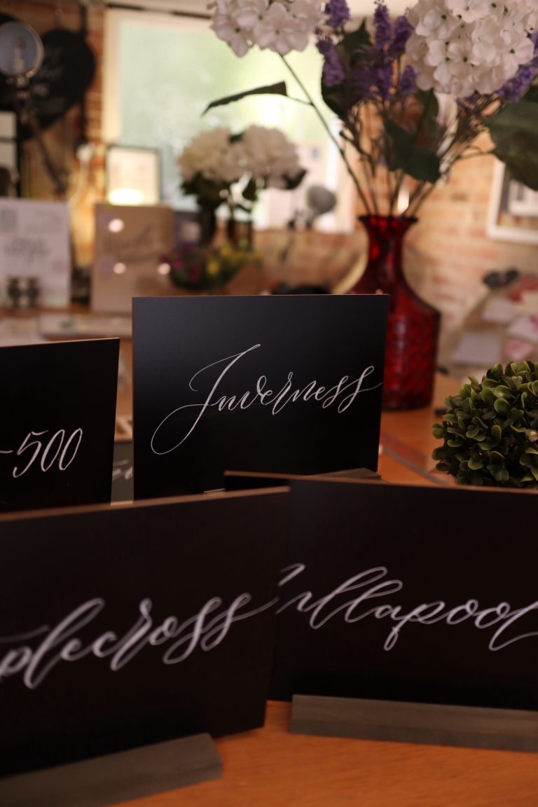 Handlettered Wedding Signs, Table Numbers, Table Names