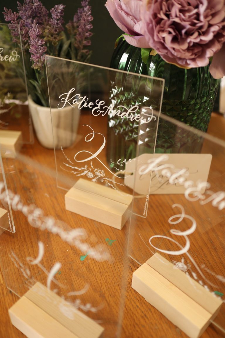 Handlettered Wedding Table Numbers